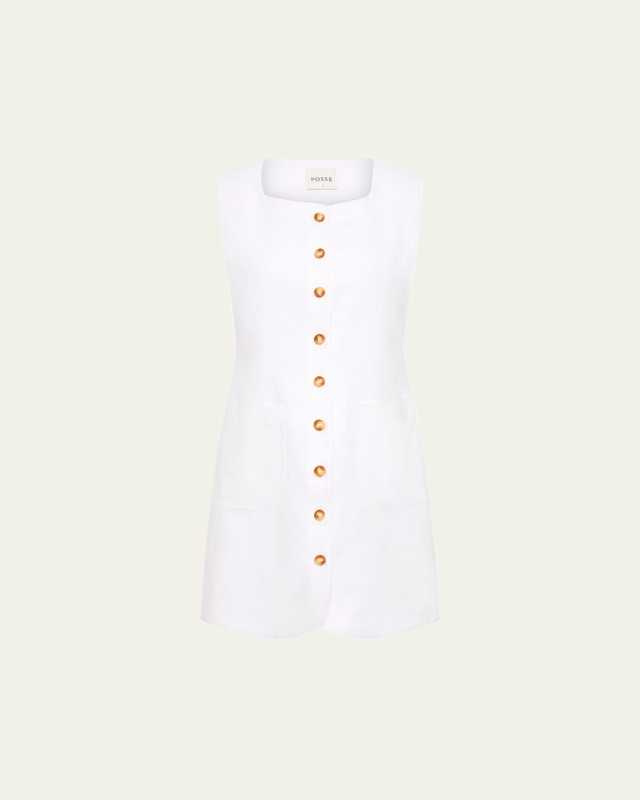 Emma Button-Front Mini Dress
